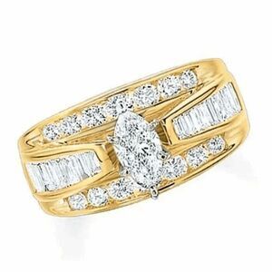 3 CT. T.W. Marquise Diamond Engagement Wedding Ring in 14K Gold